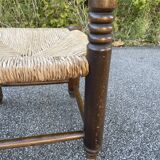 Small wooden and straw chair