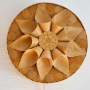 Handcrafted Swedish wooden wall sconces, set of 2