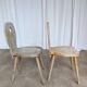 Set of 2 Rustic Primitive Wooden Chairs / Weathered Farmhouse Dining Chairs