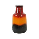 Fat Lava West Germany Vase Earthenware Scheurich Orange Red Black 408-40