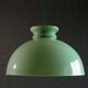 Old semi-round opaline pendant light in green glass - large model - circa 1950