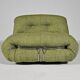 Green linen Soriana chaise longue, Afra & Tobia Scarpa, Cassina, 1970