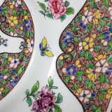 Old enamelled porcelain dish apocryphal brand of Sèvres