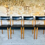 Set of 4 Scandinavian style dining chairs, circa 60