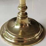 Bougeoir flambeau ancien, en laiton poli, classique et raffiné