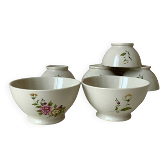 6 flower pattern bowls