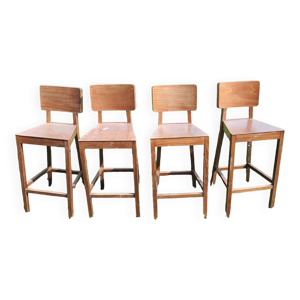 4 chaises hautes en bois