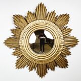Vintage golden sunburst mirror, 1960s
