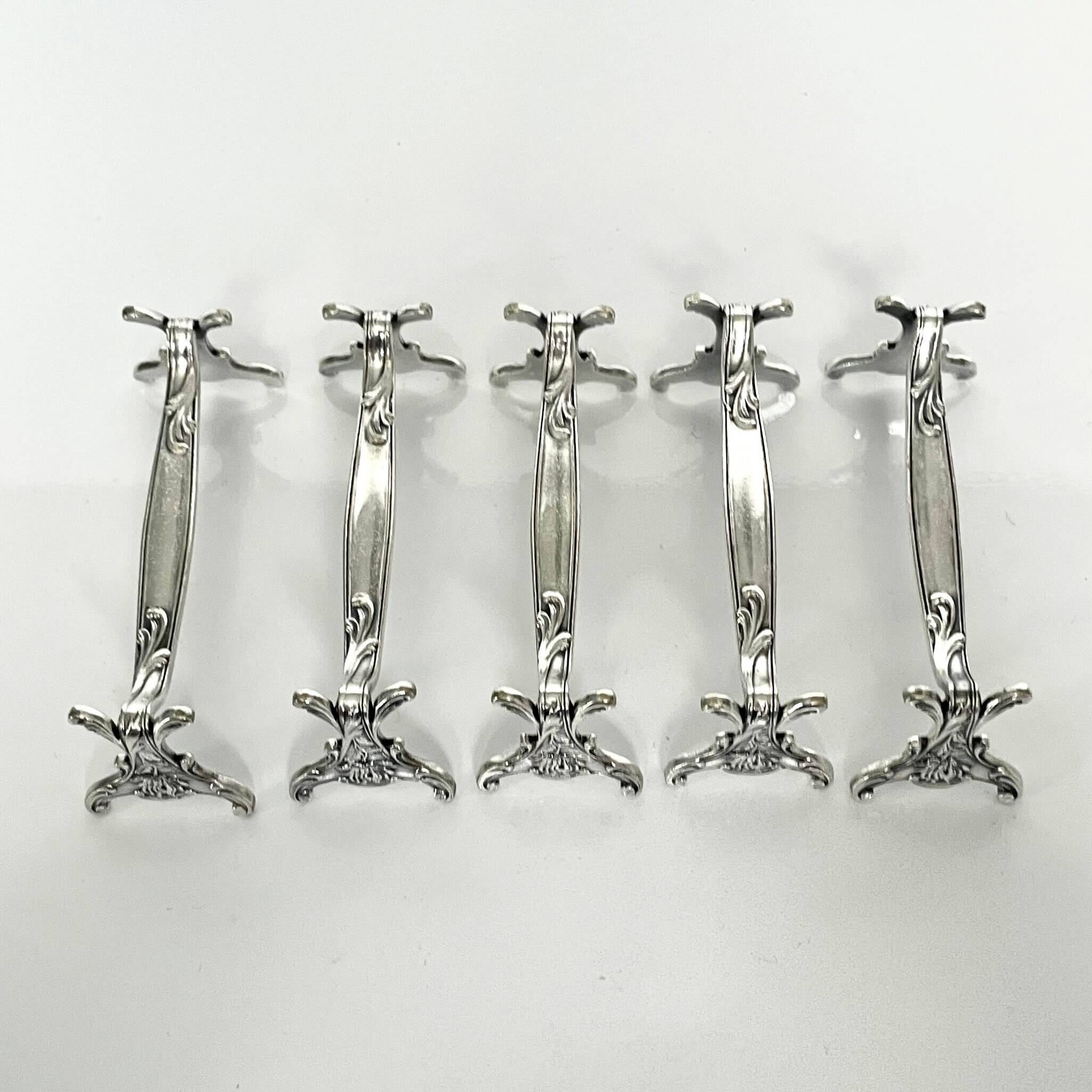 5 knife rests, "Chrysanthemum" model, from Maison Christofle