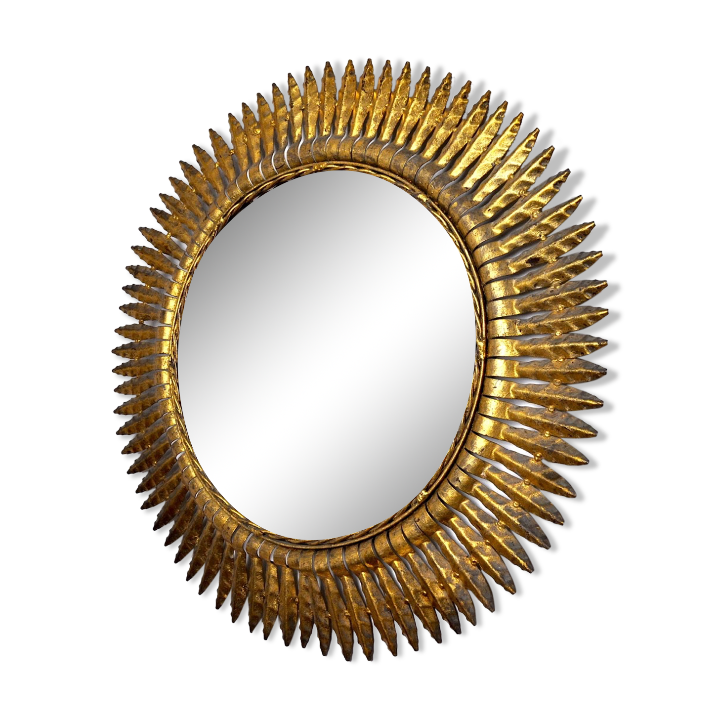 Miroir soleil, gilded metal with gold leaf, Italy, 1960