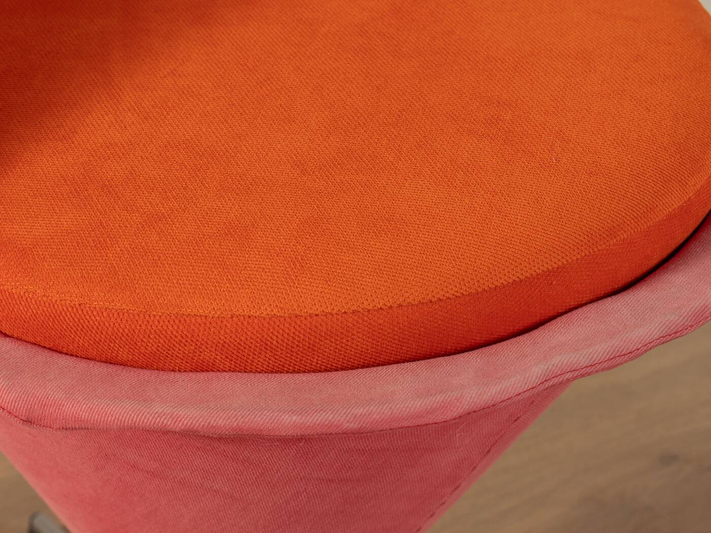 Cone chairs by Verner Panton for Gebrüder Nehl, original pink and orange upholstery, set of 2