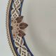 Dish on pedestal Creil & Montereau Mauresque blue brown