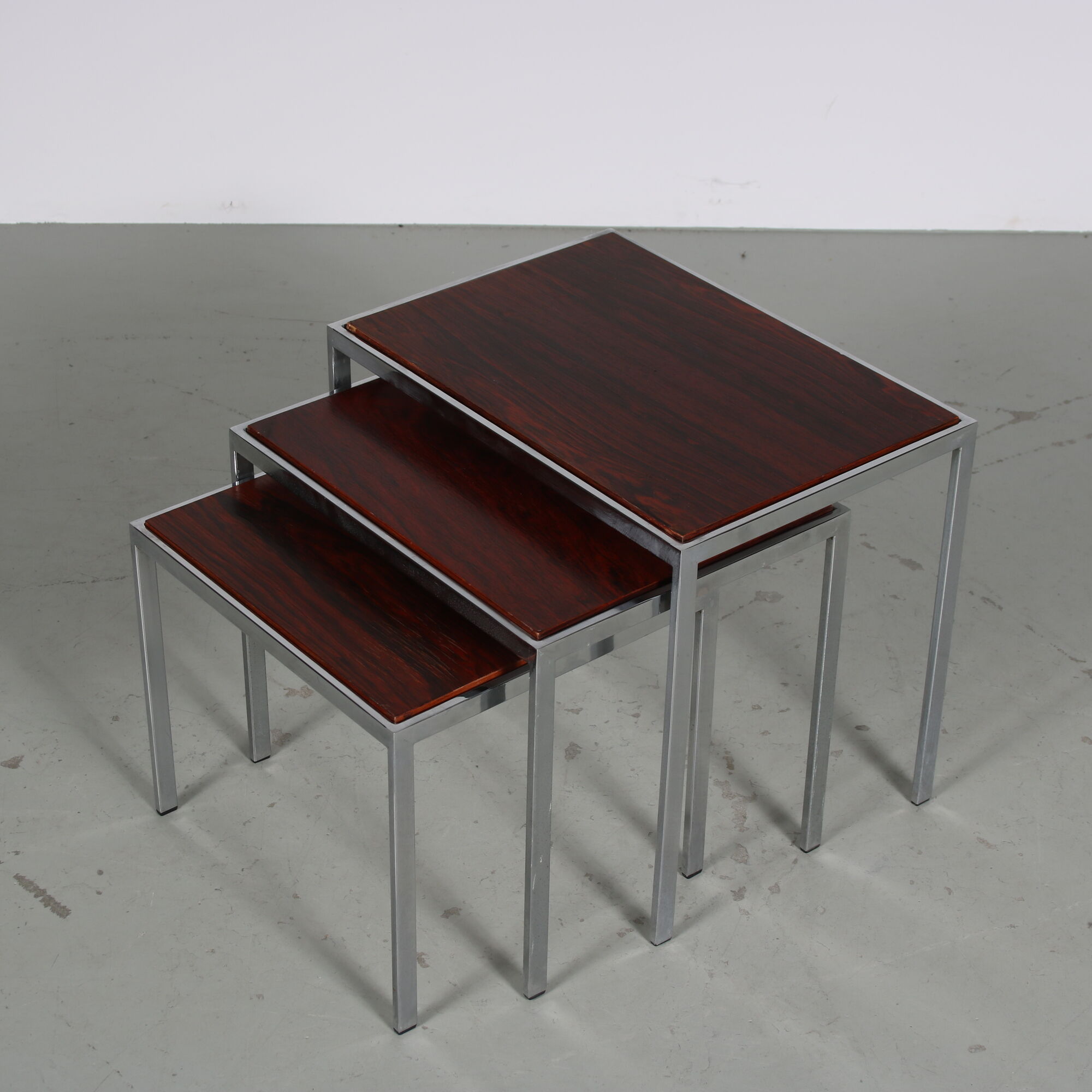 1960s Set of 3 reversible nesting tables from the Netherlands