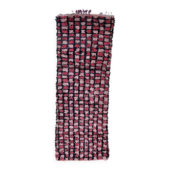 Pink Boucherouite Berber rug - 90 x 272 cm