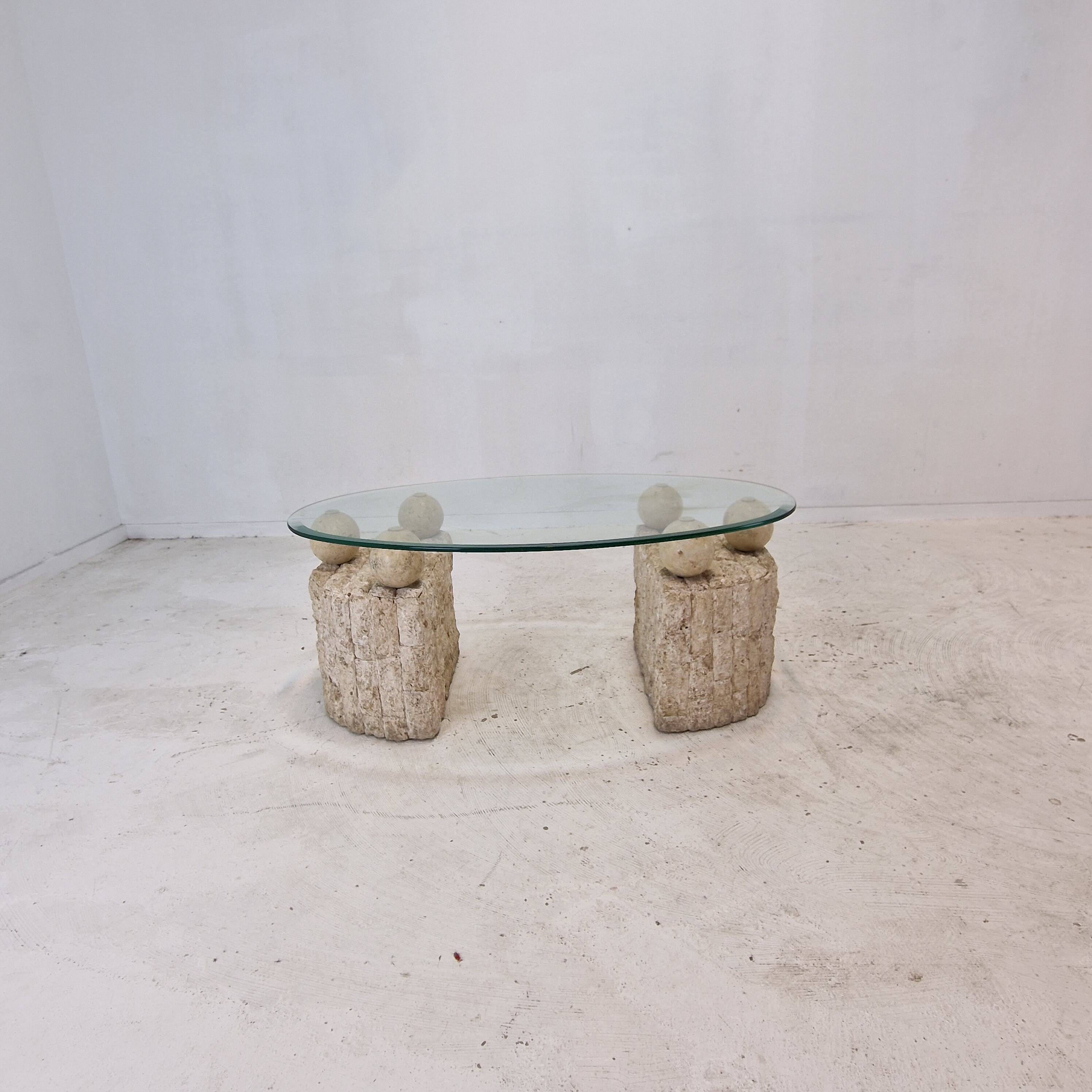 Magnussen Ponte Mactan Stone Coffee or Fossil Stone Table, 1980s