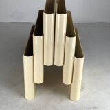 Off white beige magazine rack by Giotto Stoppino for Kartell, Italy 1970s