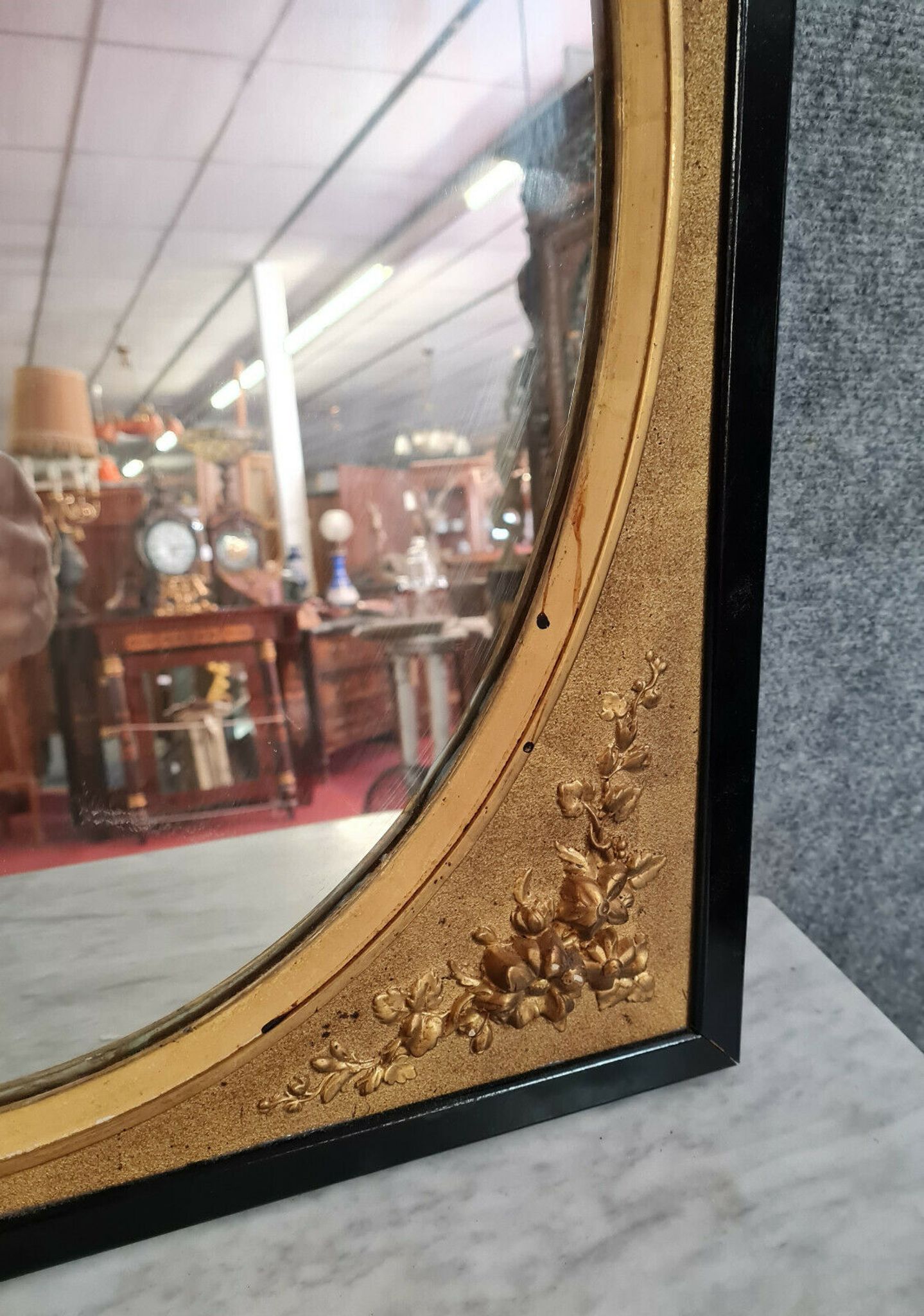 Pair of mirrors in gilded and lacquered wood Napoleon III period around 1880-1900