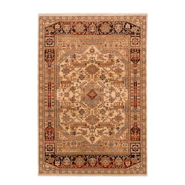 Traditional beige and black oriental rug