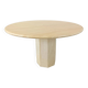 Table à manger ronde italienne en travertin années 1970