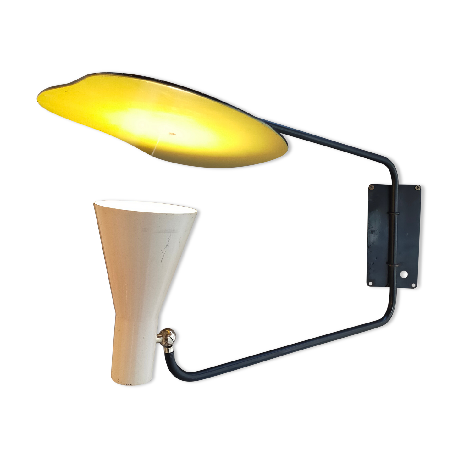 Reflector stem wall lamp from the 50s