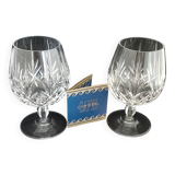 2 crystal cognac glasses