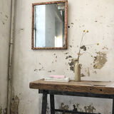 Pink patinated mirror 19th 54x70cm