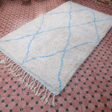 Carpet Beni Ouarain with Blue Diamond 100% wool 249 x 154 cm