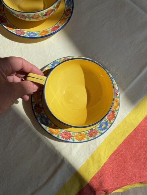 Lunches or chocolate cups, antique, earthenware from Provence