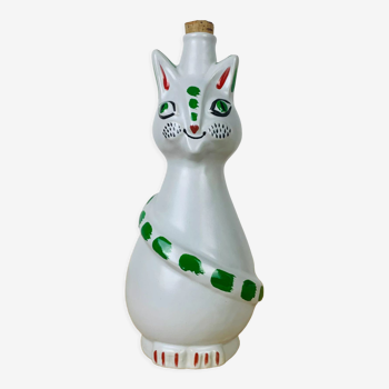 Vintage ceramic cat bottle signed and numbered