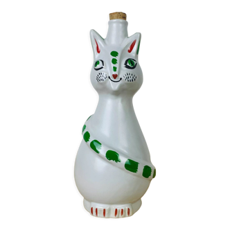 Vintage ceramic cat bottle signed and numbered