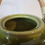 Teapot in glazed stoneware and bamboo