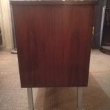 Commode en palissandre et métal brossé