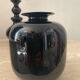 Duo of black opaline vases from the 60s and 70s
