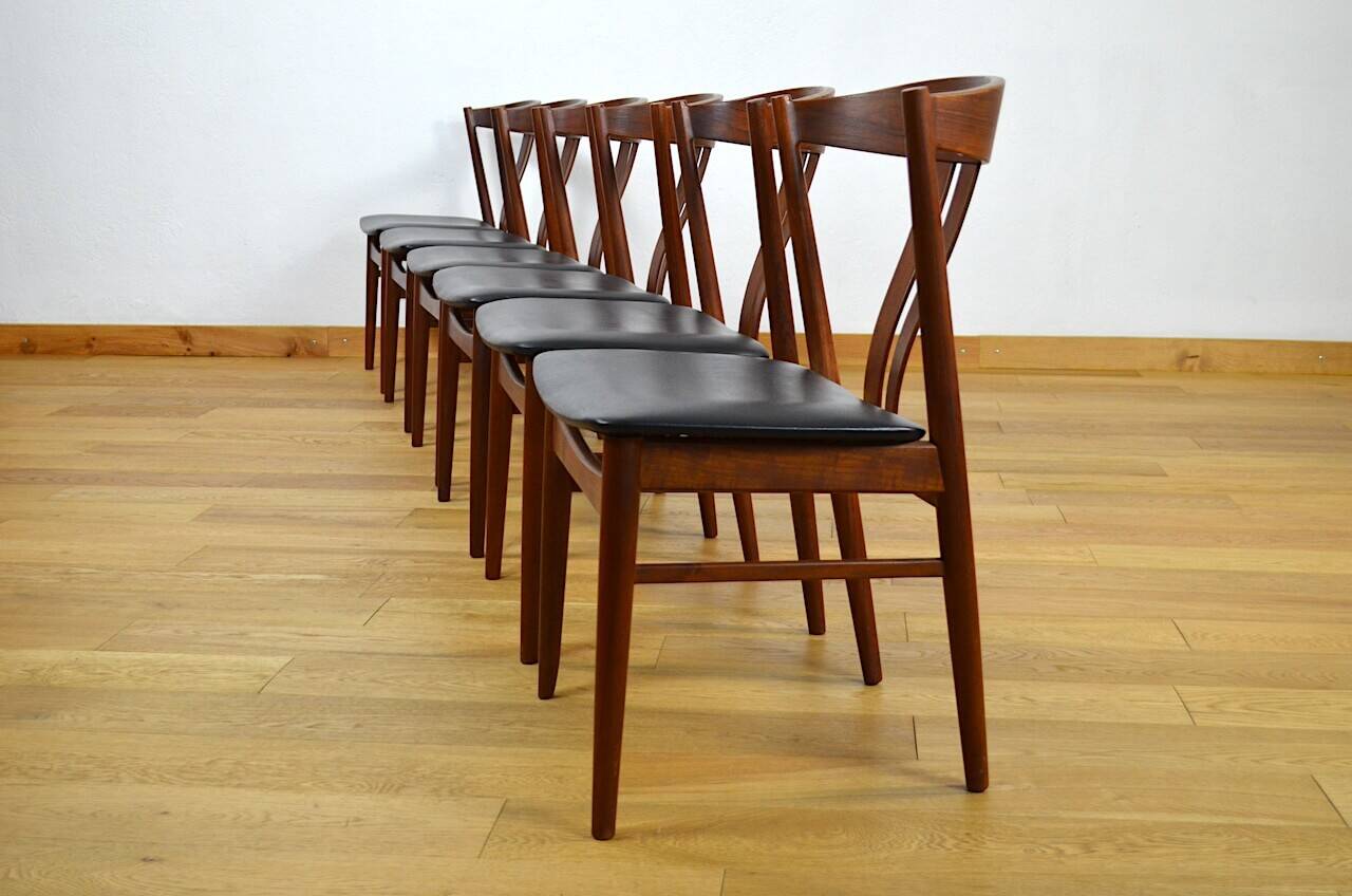 6 Chaises Danoise en Teck de Carl Ewent Ekstrom 1960