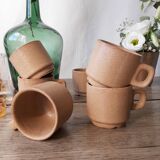 Lot 6 cups espresso in stoneware