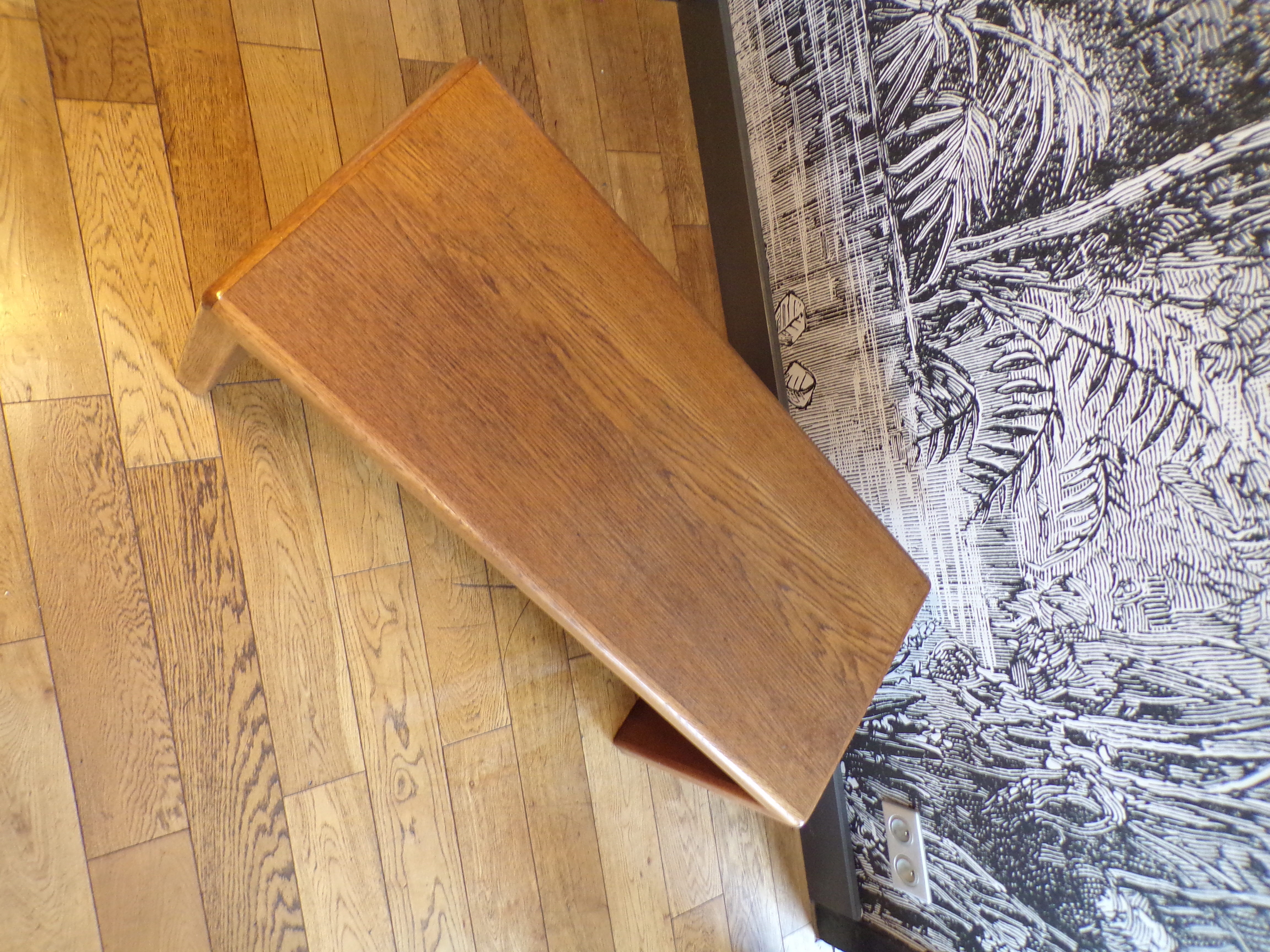 1960 minimalist oak bench