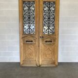Old double front door in solid oak