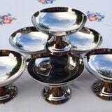 Set of 6 stainless steel ice cream cups, Guy Degrenne