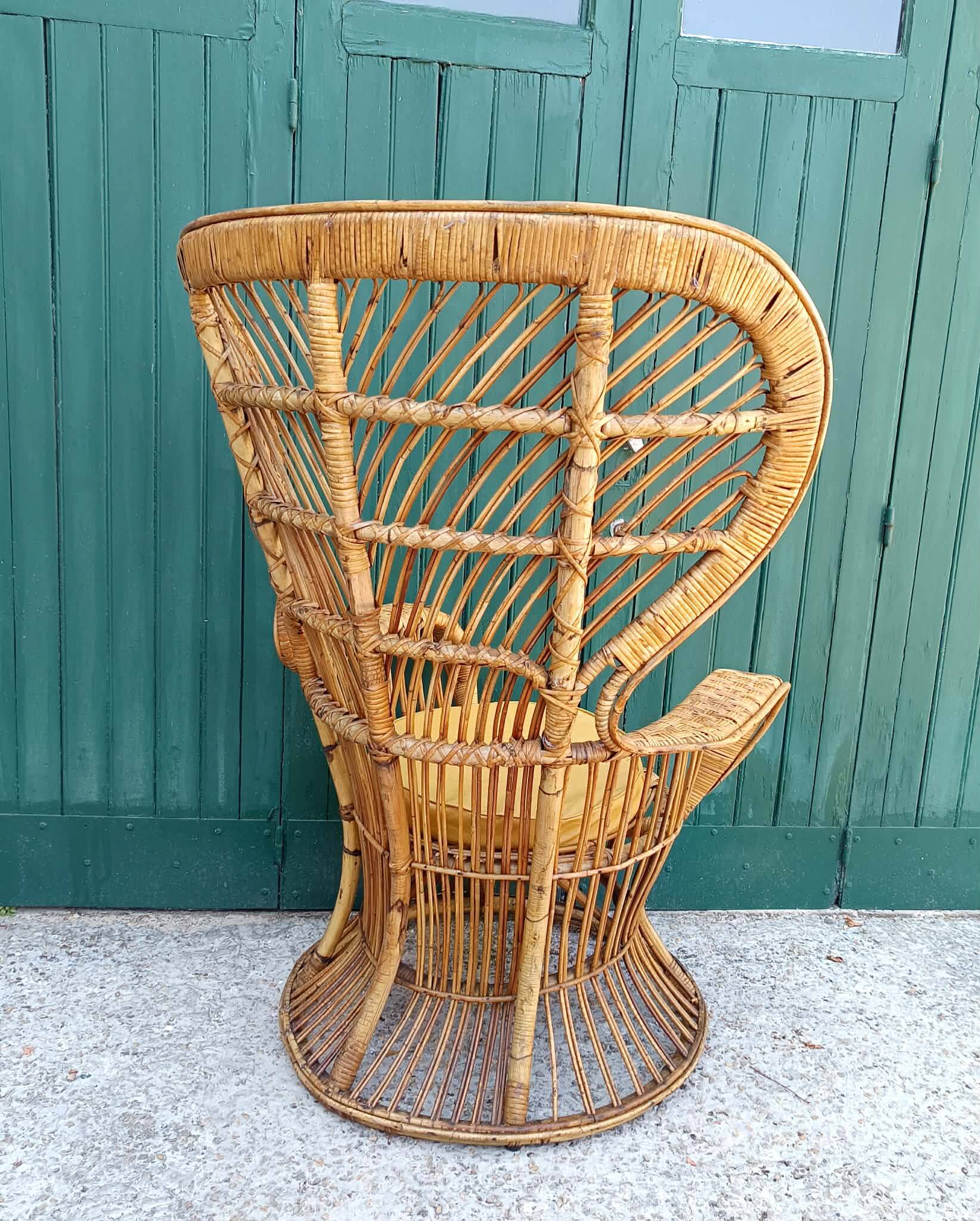Fauteuil Emmanuelle en rotin par Gio Ponti, Italie 1960