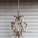Rare old chandelier / lantern in patinated bronze, Louis XV style / working condition