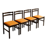 Set 4 chaises Mid century Hêtre / simili