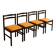 Set of 4 Mid-century beech / faux leather chairs.