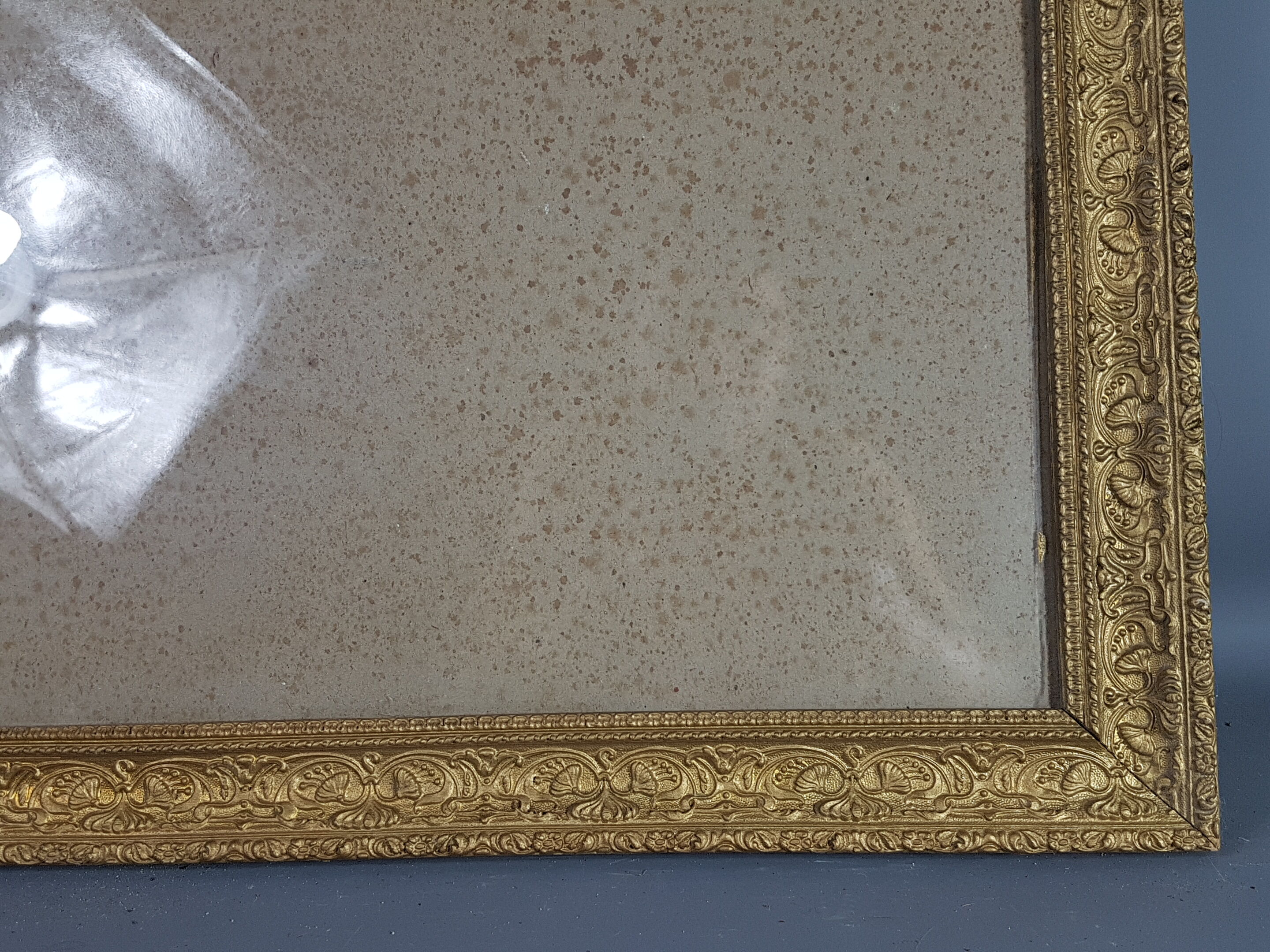 Old Frame Wood - Gild stucco decoration ancoly flowers 59X47 cm leafing 51.9x39.9 cm SB115