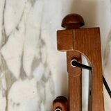 Erik Hansen vintage teak accordion scissor wall lamp