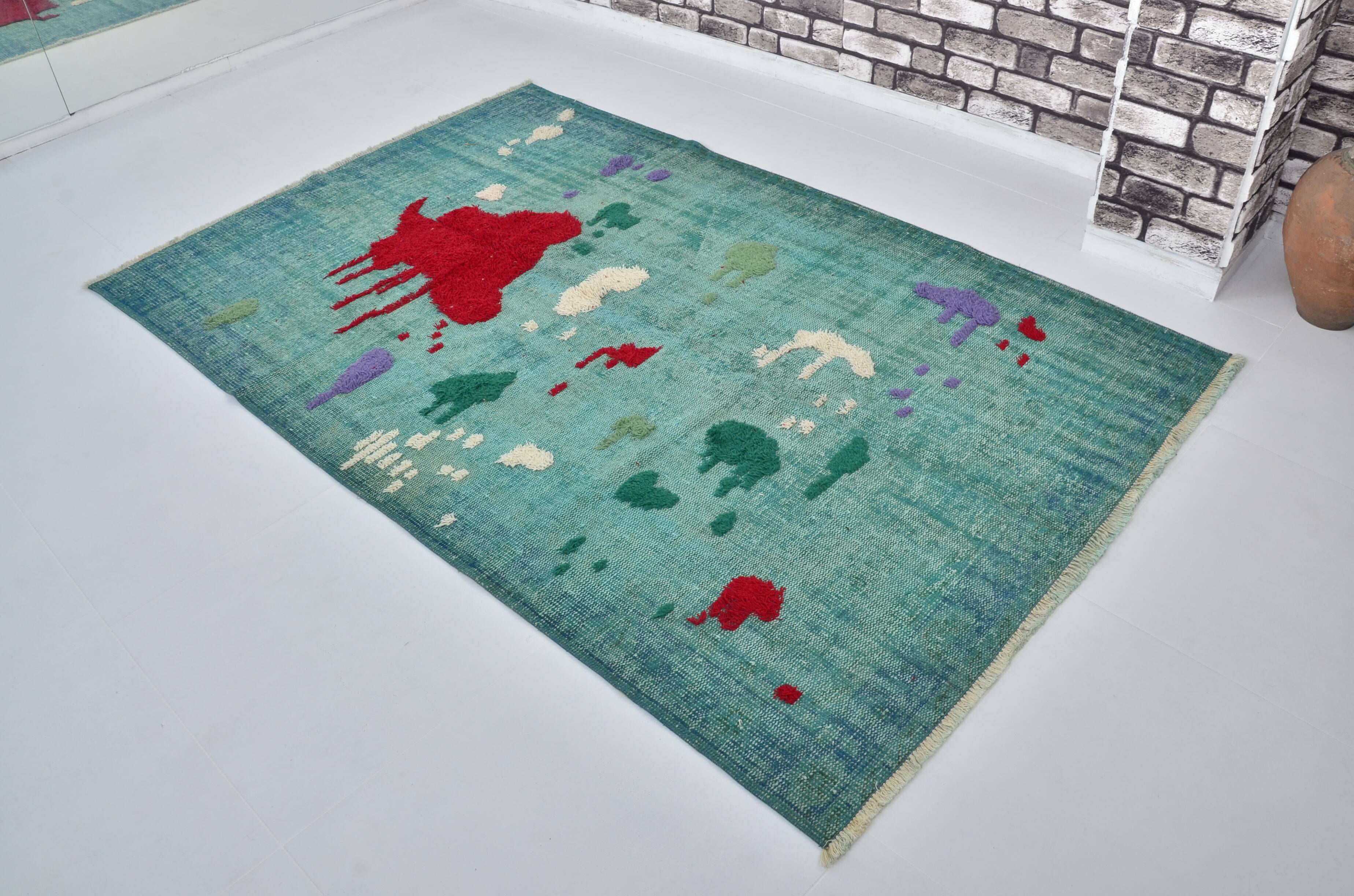 One Kind Unique Vintage Wool Carpet