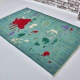 One Kind Unique Vintage Wool Carpet