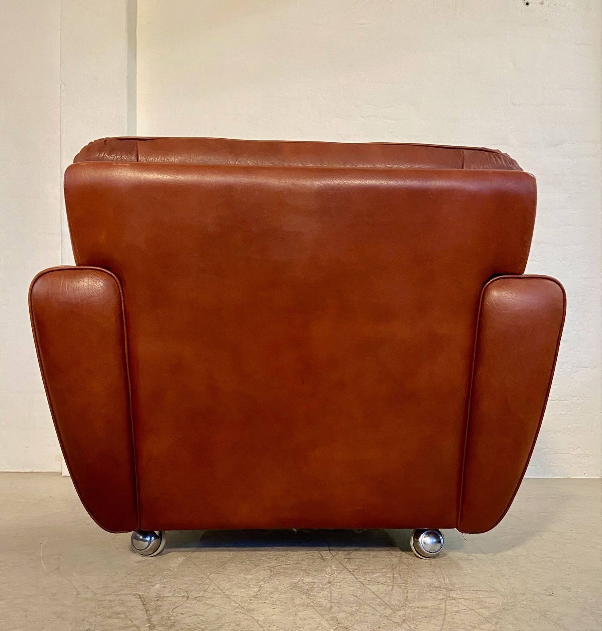 Vintage Danish mid-century Svend Skipper leather club chair 1970s