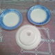 Assorted 8 old blue dessert plates