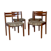 Vintage chairs in antique fabric and wood year 80