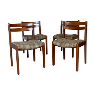 Vintage chairs in antique fabric and wood year 80